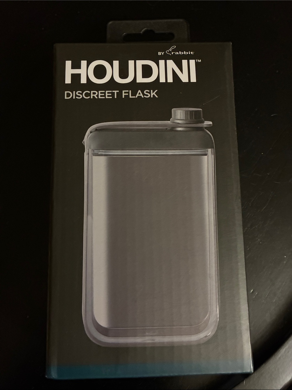 Houdini 7.25 oz Black/Clear Plastic/Silicone Flask